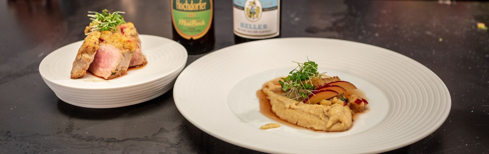 Kalbsrücken mit Pflaumenkruste und Polenta