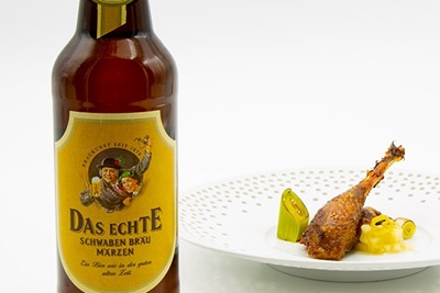 Fasan mit Birnen-Lauch Gemüse und Feigen-Pfeffer-Sauce